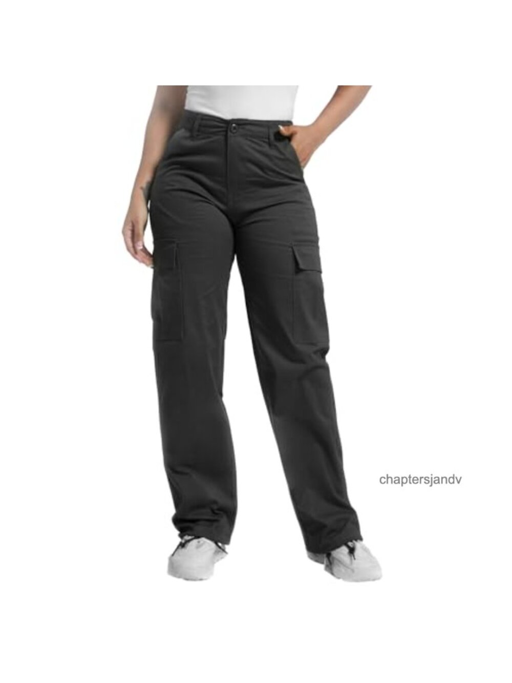 Women's Baggy Cargo Pants Relaxed Fit Cotton Hiking Pants 6 Pockets